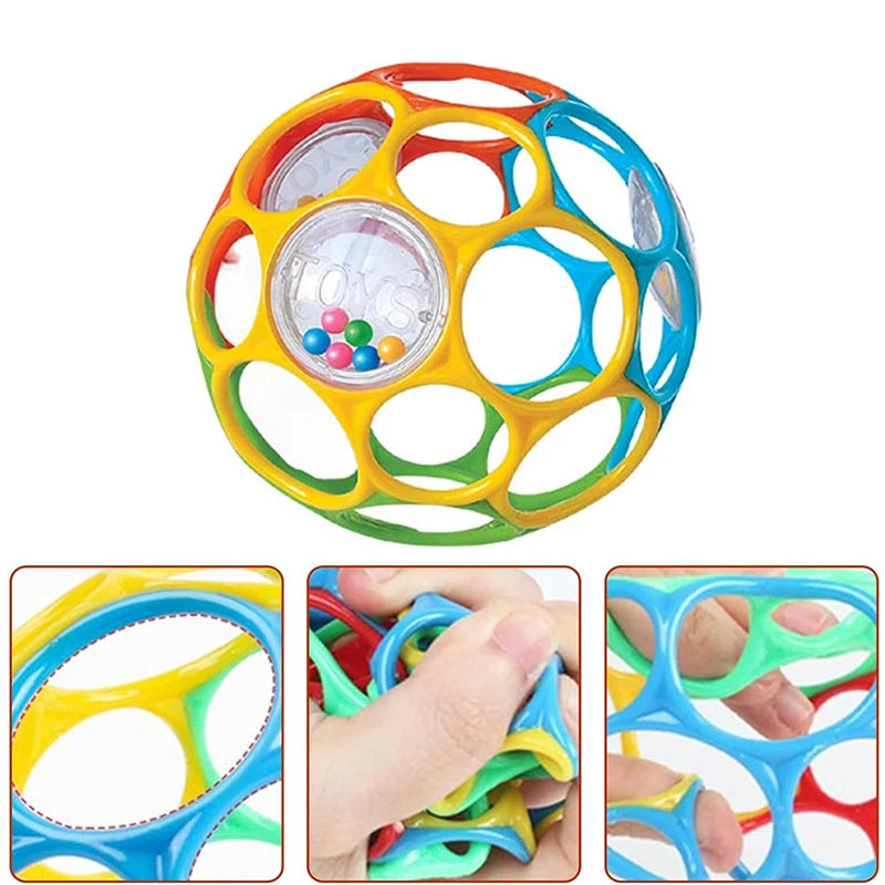 Soft Baby Grasping Ball Rattles with Bell Ball Early Education Educational Sensory Toy Random Color)