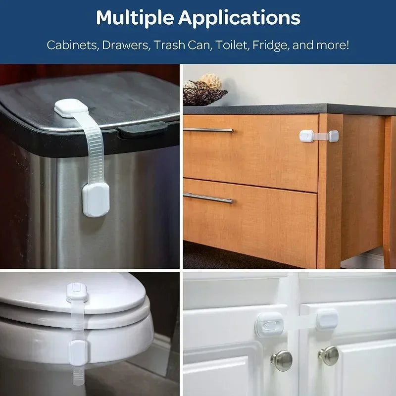 Baby Safe Straps Baby Safety Lock Drawer Child Safety Cabinet Locks Adhesive Cabinet Drawer Door Latches
