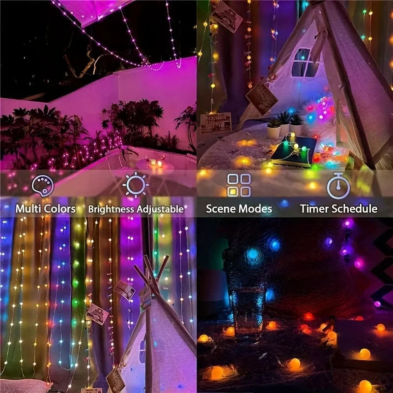 WS2812 LED String Light USB 5V Smart IC Party Christmas Fairy Lights Garland Decorations Bluetooth 5-20m Addressable Dreamcolor