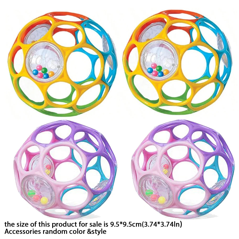 Soft Baby Grasping Ball Rattles with Bell Ball Early Education Educational Sensory Toy Random Color）