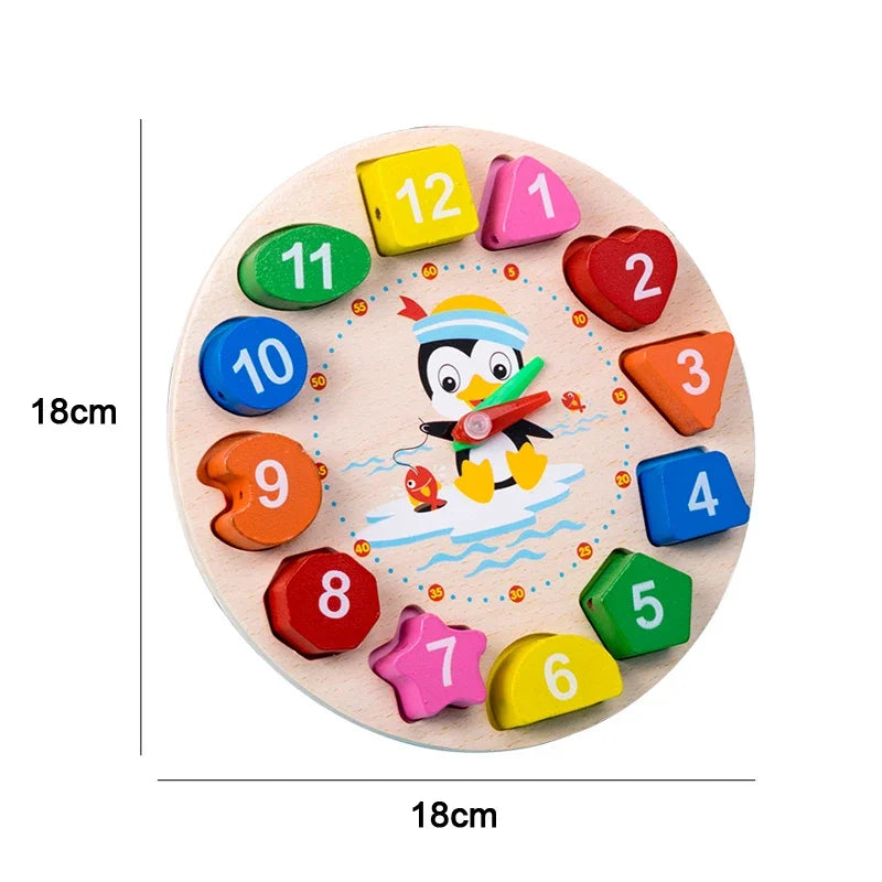 Baby Educational Toy Montessori Wooden 3D Toys Childhood Learning Kids Baby Colorful Wooden Blocks For Children Christmas Gift